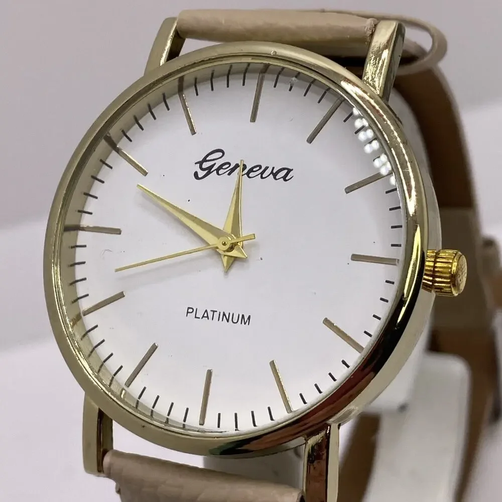 Geneva Gold Tone Watch Works New Battery